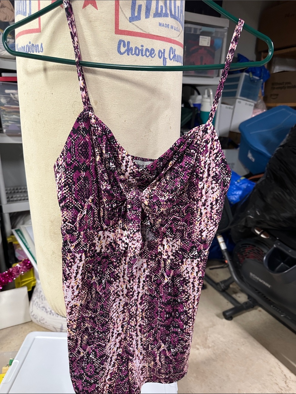 Women's Pink Snake-Print Cowl Neck Slip Dress